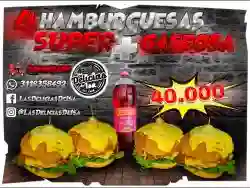 L. 4 Hamburguesas Super Isa + Gaseosa 1.