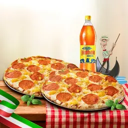 Dos Pizzas Personales + Bebida Famili