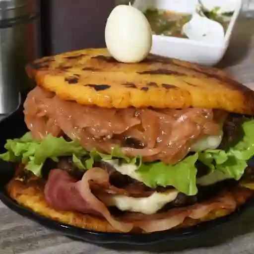 Patacón Burger Triple Carne