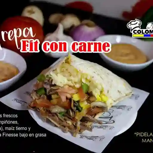 Arepa Fit Con Carne.