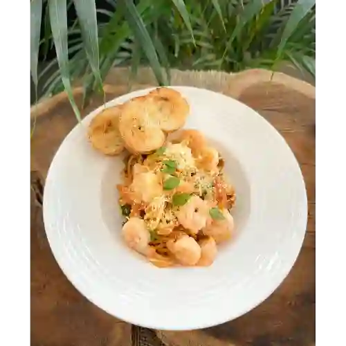 Pasta Huancainca Con Camarones