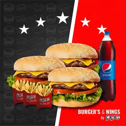 Combo Grande Hamburguesas 90 Grs X 3 Bw