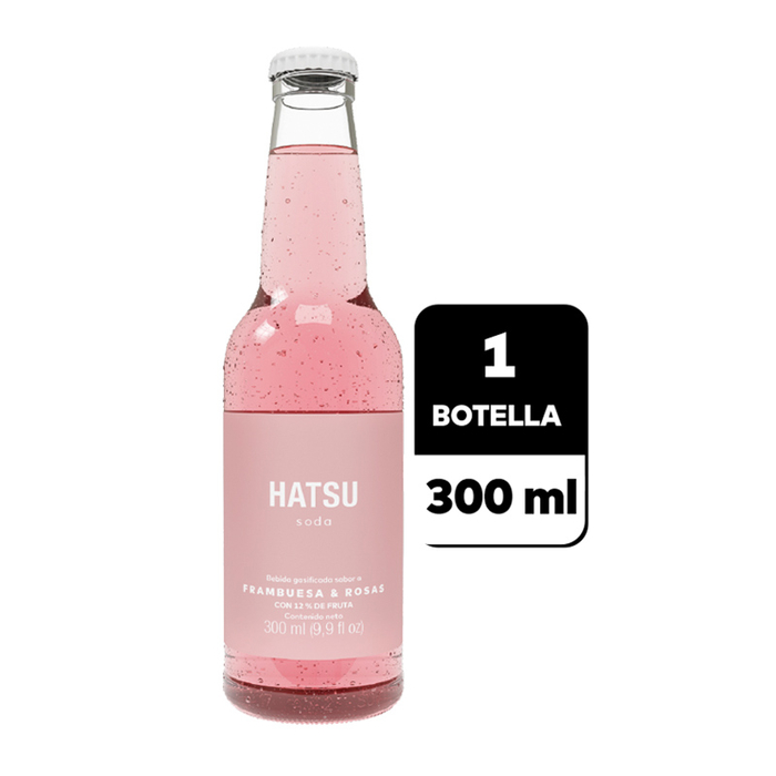 Soda Hatsu Frambuesa Y Rosas 300 Ml