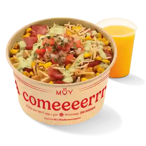 Muy Mazorcada De Res Desmechada + Bebida