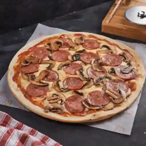 Pizza Salami Con Champiñones Large