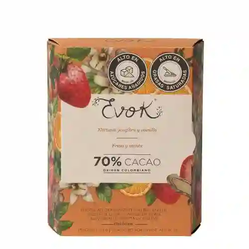 Choc Bbon B 70% Naranja, Fresa 10unx5g
