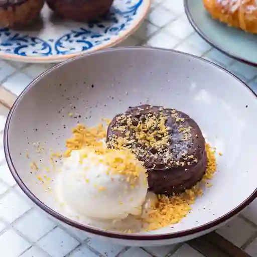 Volcán De Chocolate Con Helado