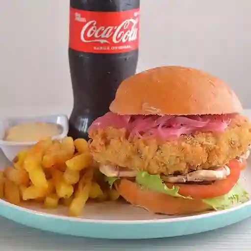 Combo Hamburguesa Pollo Apanado