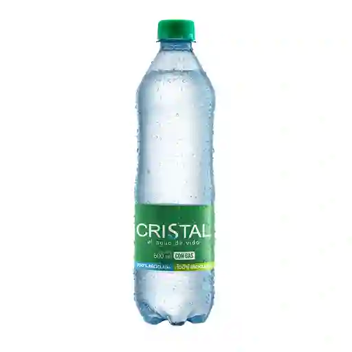 Agua Cristal Con Gas 600 Ml
