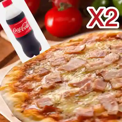 Combo Pizza Romana Regular Y 2 Cocacalos