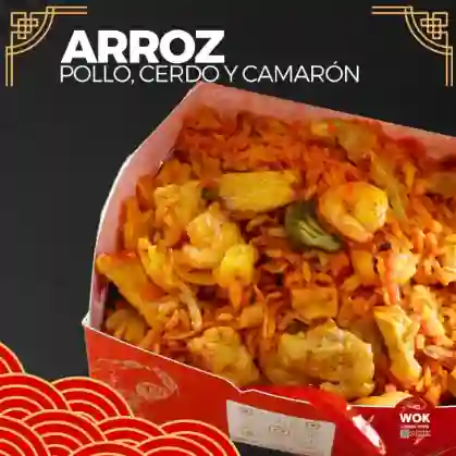 Arroz Con Pollo Cerdo Y Camaron