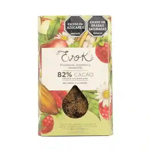 Choc Barra T 82% Nibs,framb,manzani 100g