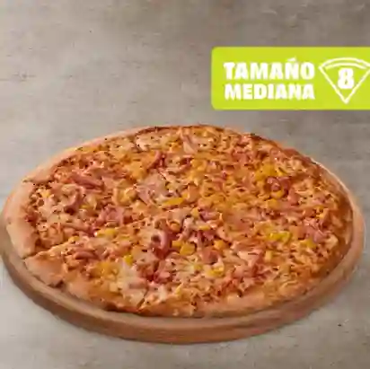 Pizza Plana Jamón Maíz Mediana