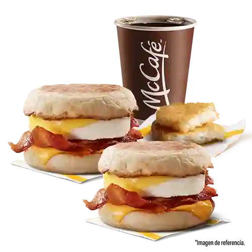 2 Egg Mcmuffin Bacon + 1 Americano + 1 Hashbrown