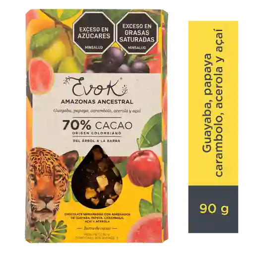 Evok Chocolate 70% Amazonas Barra X100g