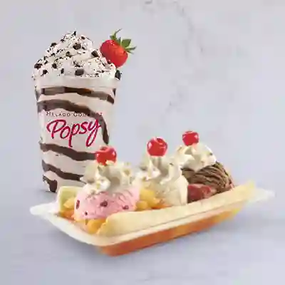 Malteada 16oz + Banana Split