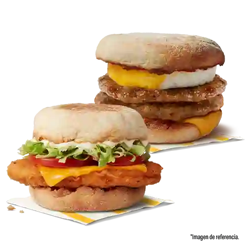 Mcmuffin Pollo + Egg Mcmuffin Doble Salchicha