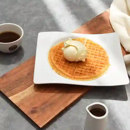 Waffle Sencillo Con Helado