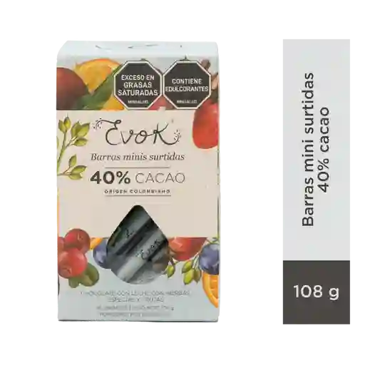 Evok Chocolate 40% Sin Azu Mini 108g X18