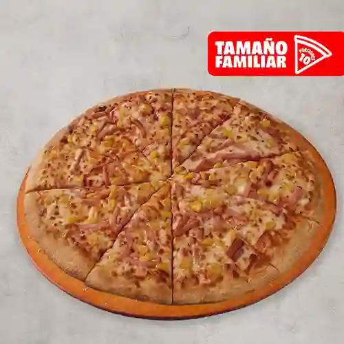 Pizza Plana Jamón Maíz Familiar