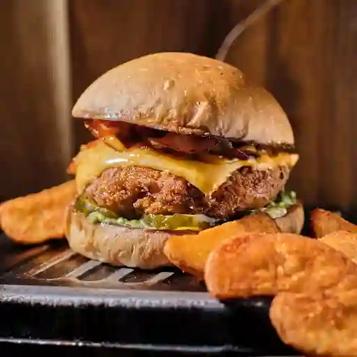 Crispy  Burger Con Francesa
