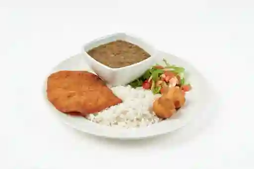 Almuerzo Chuleta Cerdo Lenteja