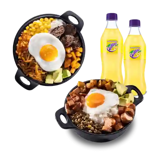 Cazuelas 2x + Bebida Quatro