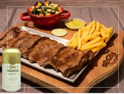 Steak Carne + Club Colombia