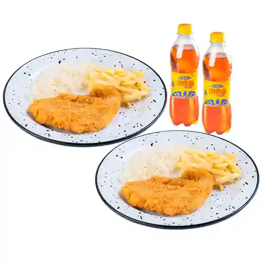 2 Combos Milanesa Mediana Oferta