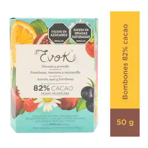 Evok  Chocolate 82% Estuche X10u X 50g