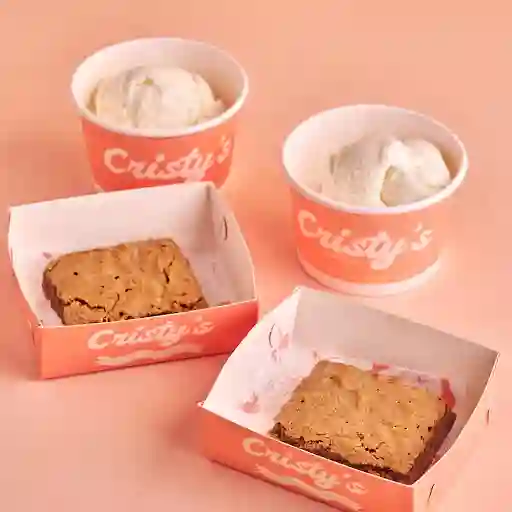 2 Brownies + 2 Bolas De Vainilla