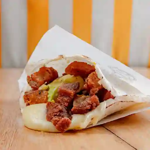 Arepa Con Chicharron.