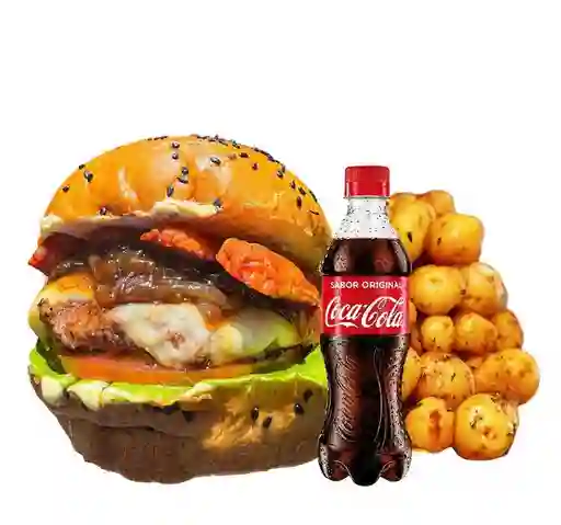 Combo Burgermonster+papas+bebida250 Ml