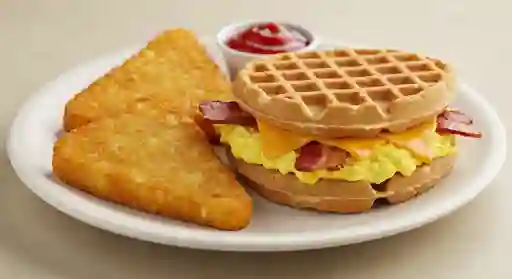 Sandwich Pandewaffle + Hash Brown
