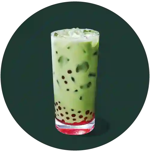 Matcha Latte Helado Perlas De Frambuesa