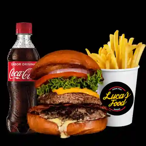 Portobello Con Papas Y Gaseosa