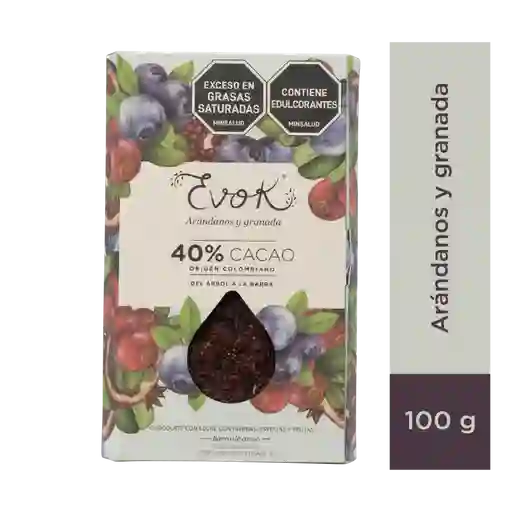 Evok Chocolate 40% Sin Azúca Barra X100g