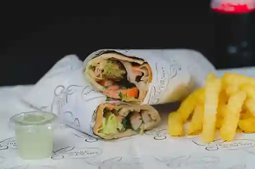 Shawarma Lomo Fino Con Papas Y Gaseosa