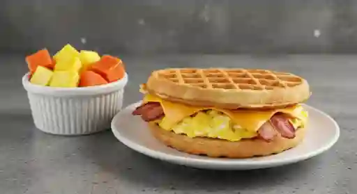 Sandwich Pandewaffle + Portion De Fruta