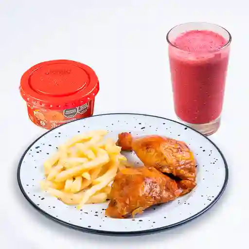 Menu Infantil Pollo Asado Con Helado