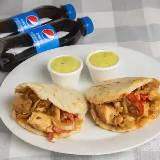 Combo Duo Arepas Pollo Wok + Bebida