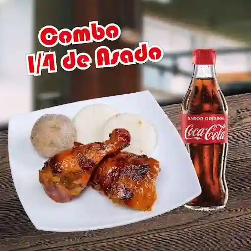 Combo 1-1/4 Pollo Asado (gaseosa 10oz)