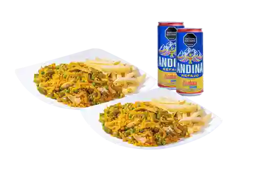2 Combos De Arroz Con Pollo Mediano Andi