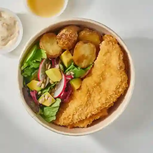 Bowl Milanesa De Pollo.