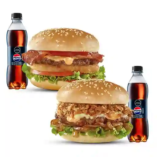 Promo 2 Hamburguesas Esenciales+ 2 Bebid