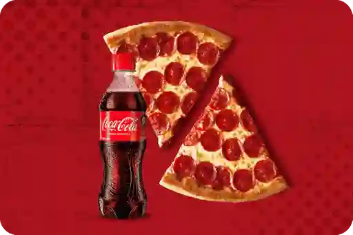 2 Porciones Pizza + Coca Cola 400