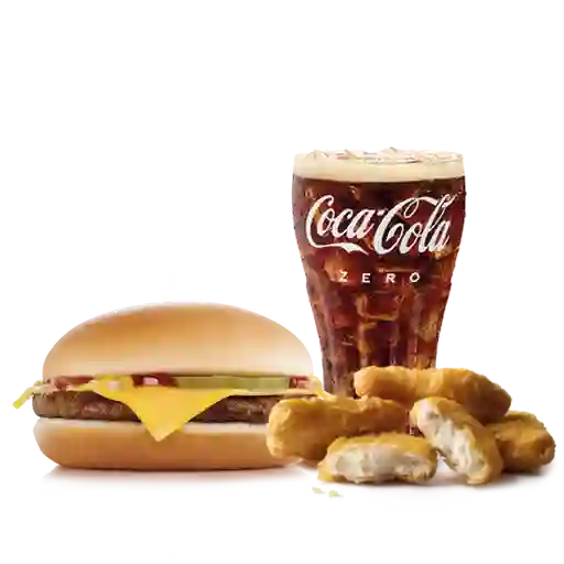 Hamburguesa Con Queso + 4 Nuggets + Gaseosa Grande