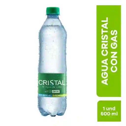 Agua Cristal Con Gas 600 Ml 