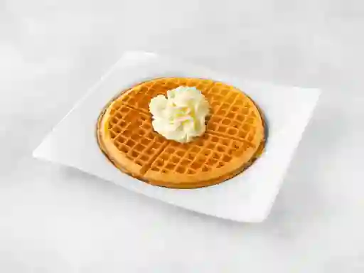 Waffle Sencillo Con Crema Chantilly