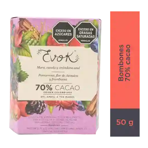 Evok Chocolate 70% Estuche X50g X10u